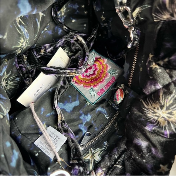 ⭐️🌴NWT Johnny Was Los Angeles Stardust Quilted Velvet Tote Designer Logo Purse - Picture 6 of 7